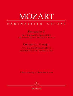 Baerenreiter Verlag - Concerto in G Major (1801) - Mozart - Flute/Piano - Book