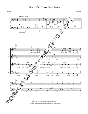 When You Cross Over Water - Fast - SATB