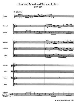 Heart and Lips, Thy Whole Behaviour BWV 147 - Bach - Study Score, Urtext Edition