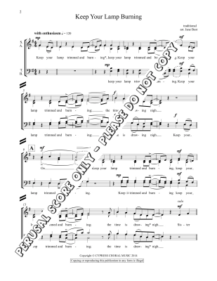 Keep Your Lamp Burning - Traditional/Best - SATB