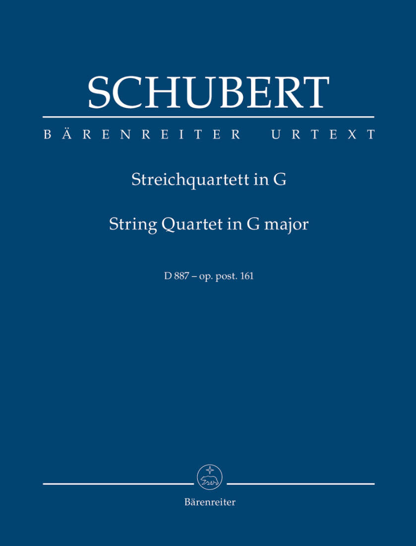 String Quartet in G Major Op. Post. 161 D 887 - Schubert - Study Score, Urtext Edition