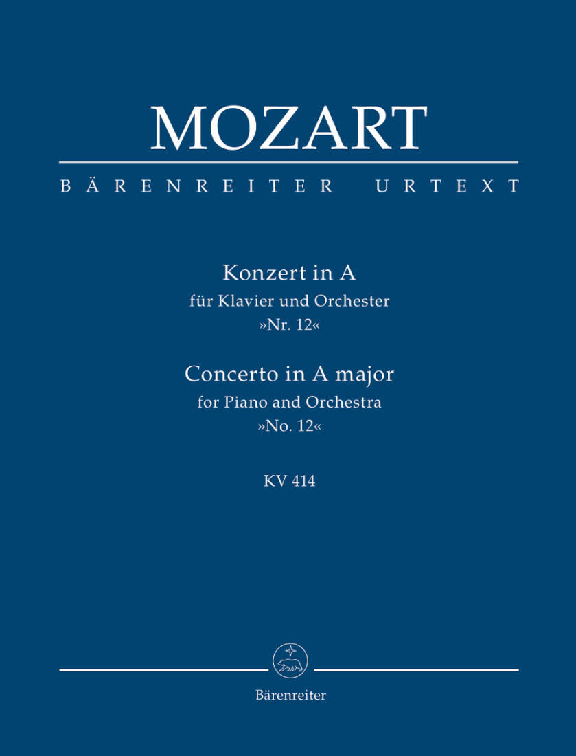 Concerto for Piano and Orchestra No. 12 in a Major K. 414 - Mozart - Study Score, Urtext Edition - Piano, Orchestra
