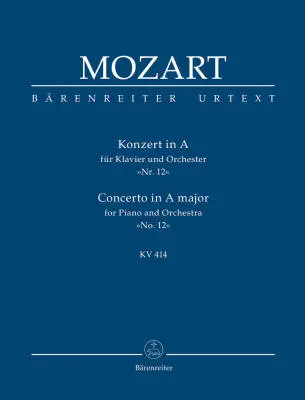 Baerenreiter Verlag - Concerto for Piano and Orchestra No. 12 in a Major K. 414 - Mozart - Study Score, Urtext Edition - Piano, Orchestra