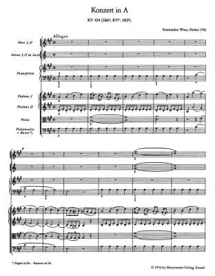 Concerto for Piano and Orchestra No. 12 in a Major K. 414 - Mozart - Study Score, Urtext Edition - Piano, Orchestra