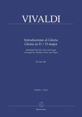 Baerenreiter Verlag - Introduzione al Gloria RV 642, Gloria in D Major RV 589 - Vivaldi - Vocal Score