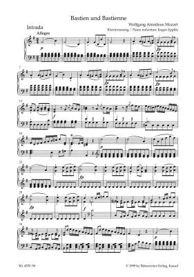 Bastien und Bastienne K. 50 (46b) - Mozart - Vocal Score, Urtext Edition - Vocal, Orchestra