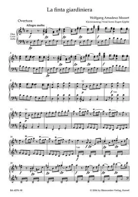 La Finta Giardiniera K. 196 - Mozart - Vocal Score, Urtext Edition - Vocal, Orchestra