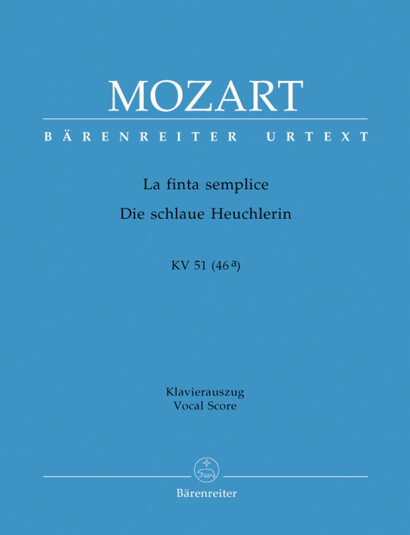 La Finta Semplice KV 51 (46a) - Mozart - Vocal Score, Urtext Edition