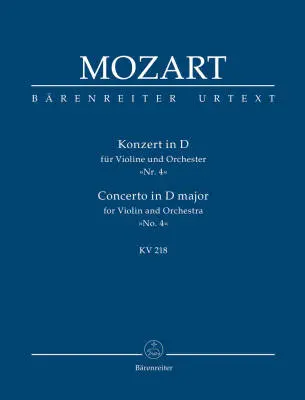 Baerenreiter Verlag - Concerto in D Major No. 4 K. 218 - Mozart - Study Score, Urtext Edition - Violin, Orchestra