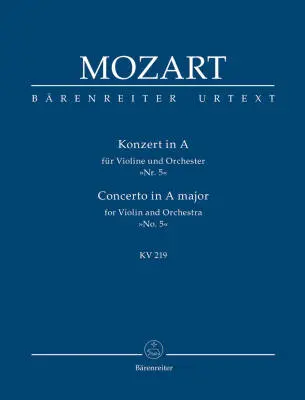 Baerenreiter Verlag - Concerto in A Major No. 5  K. 219 - Mozart - Study Score, Urtext Edition - Violin, Orchestra