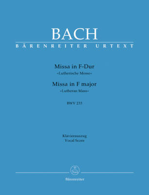 Mass in F Major BWV 233 - Bach - Vocal Score, Urtext Edition