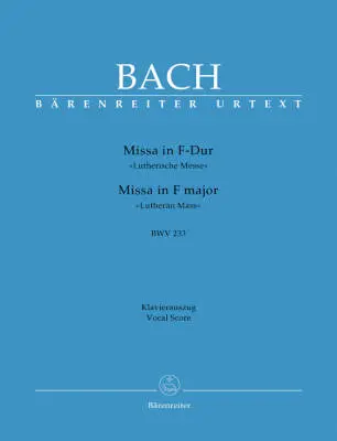 Baerenreiter Verlag - Mass in F Major BWV 233 - Bach - Vocal Score, Urtext Edition