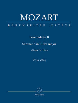Baerenreiter Verlag - Serenade in B KV 361 (370a) Gran Partita - Mozart - Study Score, Urtext Edition - Orchestra