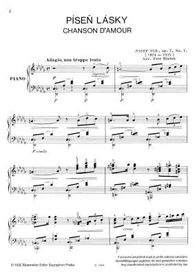 Chanson d\'Amour: Liebeslied No. 1 Op. 7 - Suk - Performance Score - Piano