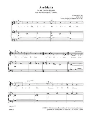 Ave Maria, Gratia Plena for Solo Voice and Organ - Singing Score, Anthology