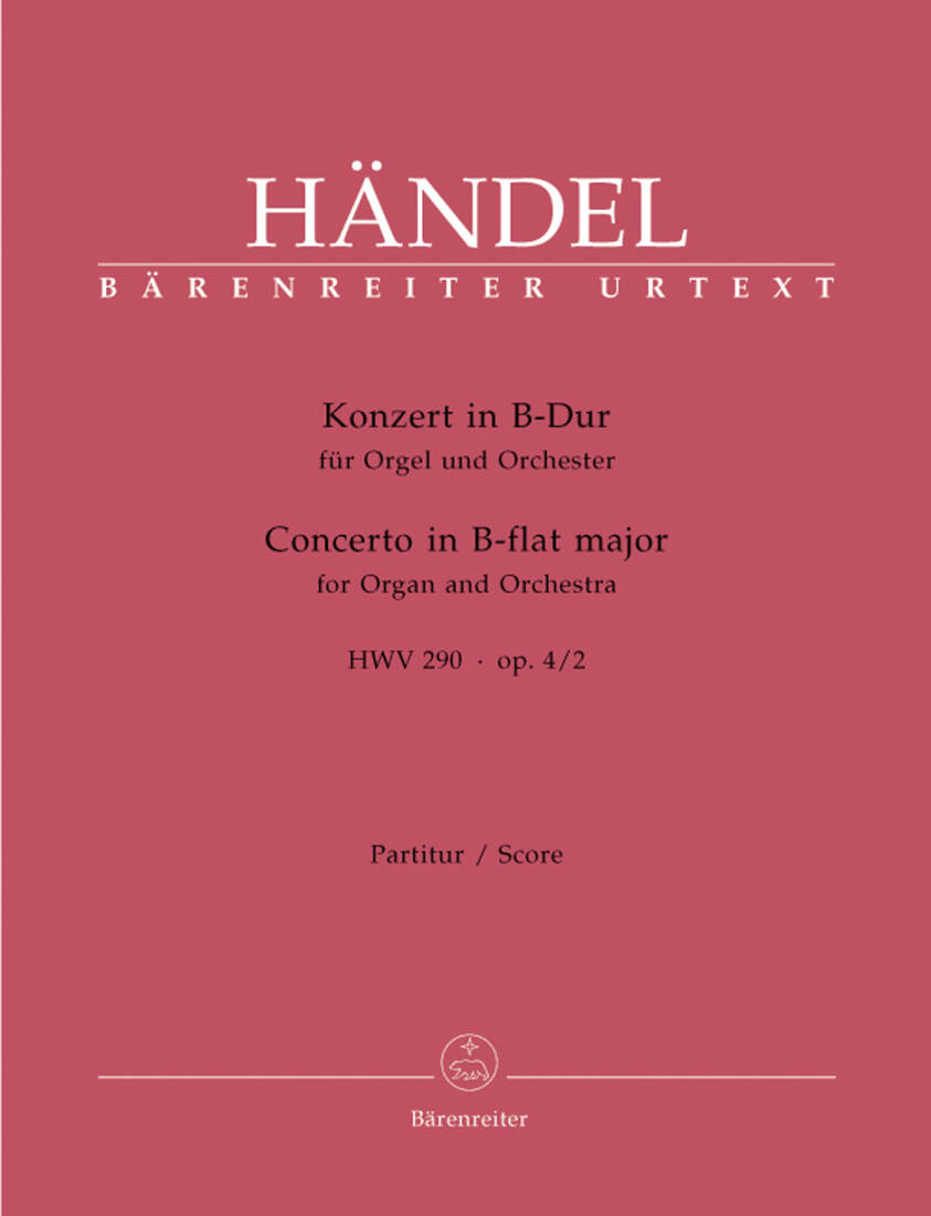 Concerto in B-flat Major Op. 4/2 HWV 290 - Handel - Organ/Orchestra - Score