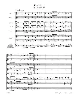 Concerto in F Major Op. 4/4 HWV 292 - Handel - Organ/Orchestra - Score