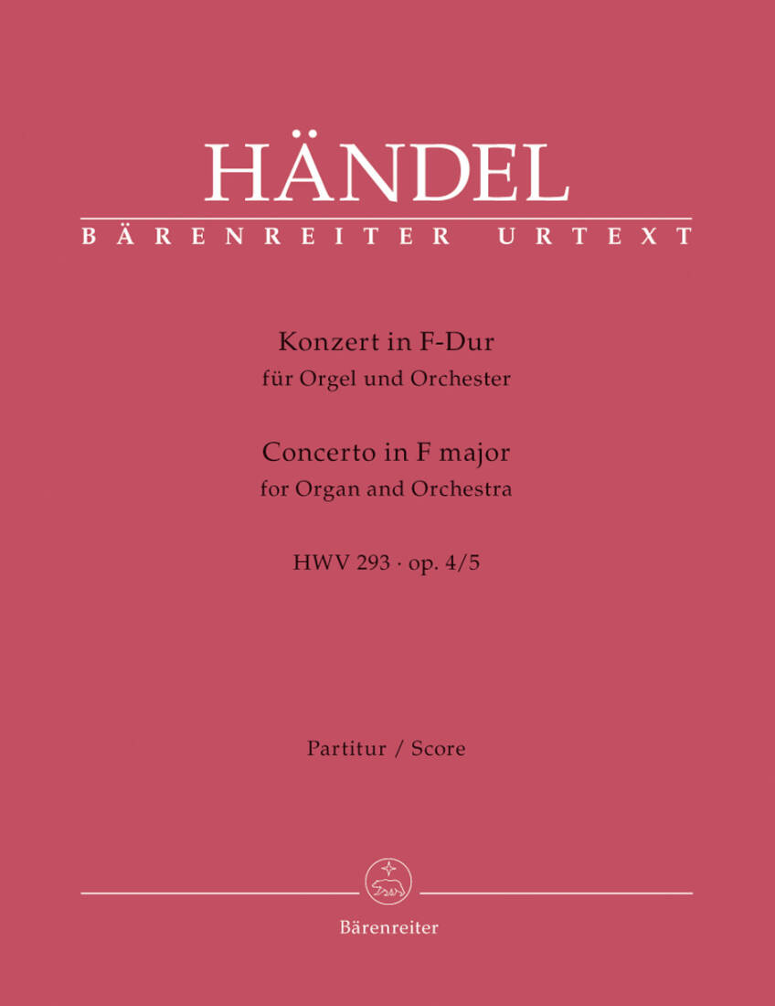 Concerto in F Major Op. 4/5 HWV 293 - Handel - Organ/Orchestra - Score
