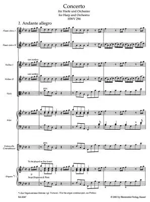 Concerto in B-flat Major Op. 4/6 HWV 294 - Handel - Harp/Orchestra - Score