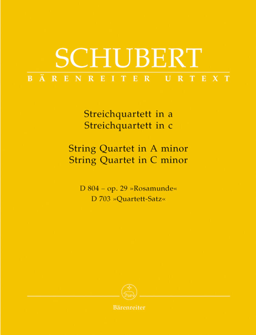 String Quartets in A Minor, C Minor D804, D703 - Schubert - Parts Set