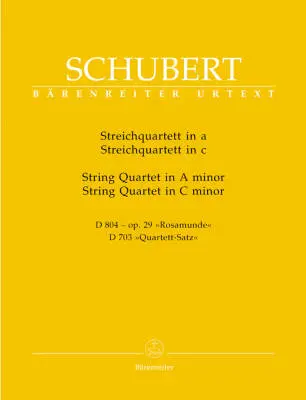 Baerenreiter Verlag - String Quartets in A Minor, C Minor D804, D703 - Schubert - Parts Set