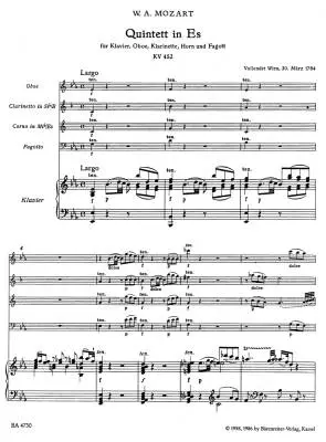 Quintet in E-flat Major K. 452 - Mozart - Piano Quintet - Parts Set