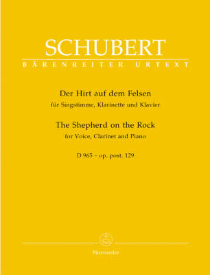 Baerenreiter Verlag - The Shepherd on the Rock Op. Post. 129 D 965 - Schubert - High Voice/Piano/Clarinet - Parts