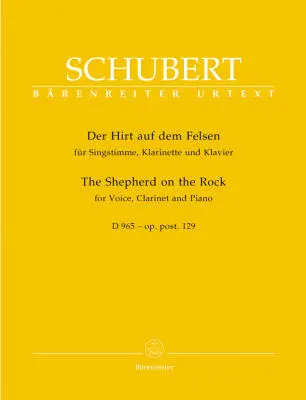 Baerenreiter Verlag - The Shepherd on the Rock Op. Post. 129 D 965 - Schubert - High Voice/Piano/Clarinet - Parts