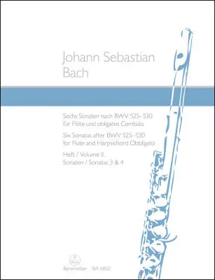 Baerenreiter Verlag - Six Sonatas - Bach - Flute/Piano - Book