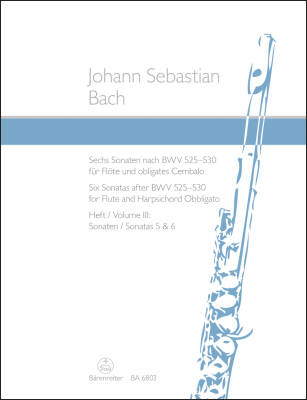 Baerenreiter Verlag - Six Sonatas - Bach - Flute/Piano - Book