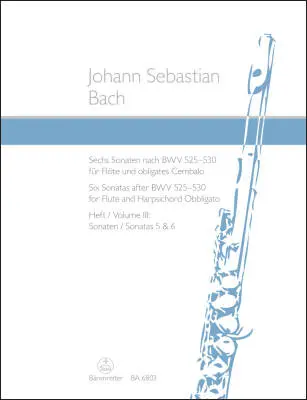 Baerenreiter Verlag - Six Sonatas - Bach - Flute/Piano - Book