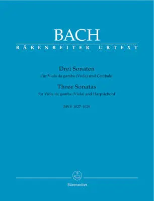 Baerenreiter Verlag - Three Sonatas BWV 1027-1029 - Bach - Viola/Piano - Book