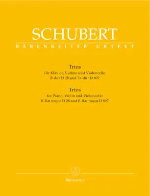 Baerenreiter Verlag - Trio in B-flat D.28 and E-flat D. 897 - Schubert - Parts Set