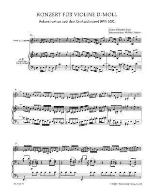 Concerto in D Minor - Bach - Violin/Piano - Book