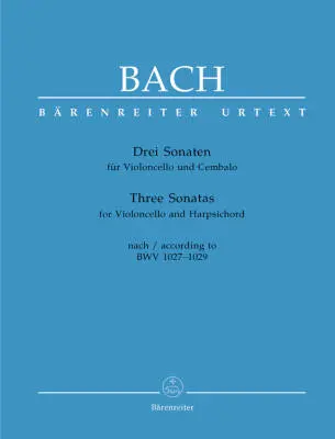 Baerenreiter Verlag - Three Sonatas - Bach - Cello/Piano - Book