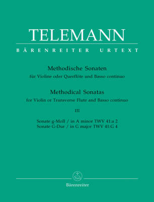 Baerenreiter Verlag - Methodical Sonatas III - Telemann - Violin (Flute)/Piano - Book