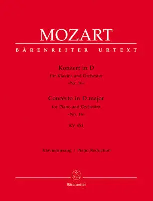 Baerenreiter Verlag - Concerto No. 16 in D Major K. 451 - Mozart - 2P4H - Book