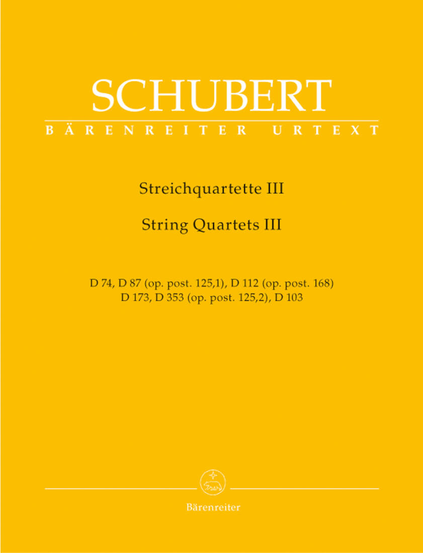 String Quartets III - Schubert - Set of Parts, Urtext Edition, Anthology - String Quartet