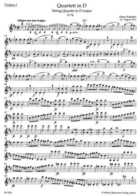String Quartets III - Schubert - Set of Parts, Urtext Edition, Anthology - String Quartet