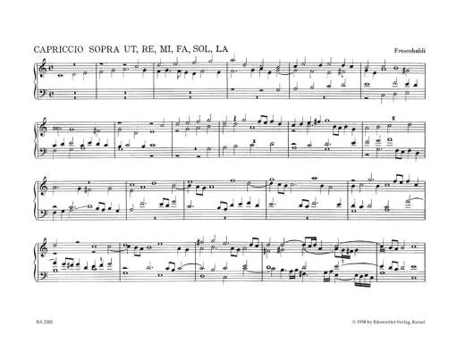 First Book of Capricci, Ricercari and Canzoni 1626 - Frescobaldi - Performance Score, Anthology