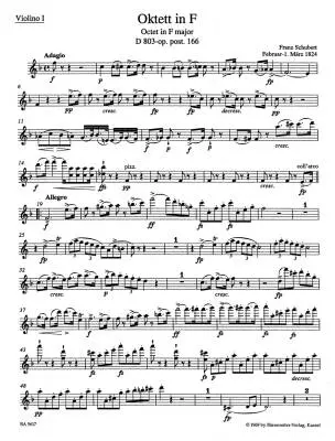 Octet in F major D. 803, Op. Post. 166 - Schubert - Parts Set
