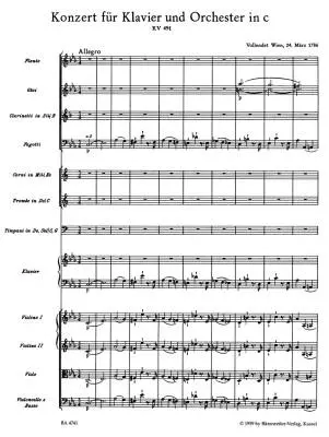 Concerto No. 24 in C Minor K. 491 - Mozart - Piano/Orchestra - Score