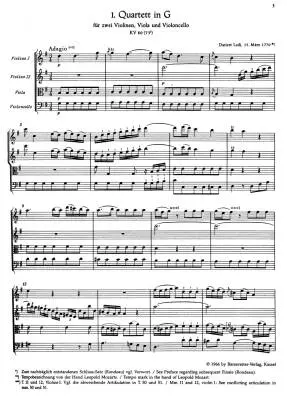 The Thirteen Early String Quartets - Mozart - Study Score, Urtext Edition, Anthology - String Quartet