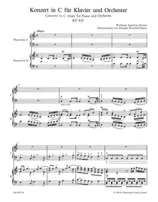 Concerto No. 13 in C Major K. 415 (387b) - Mozart - 2P4H - Book