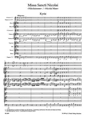 Missa Sancti Nicolai Hob. XXII:6 \'\'Nicolai Mass\'\' - Haydn - Score, Urtext Edition