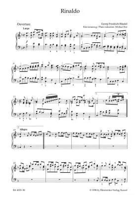 Rinaldo HWV 7a - Handel - Vocal Score, Urtext Edition