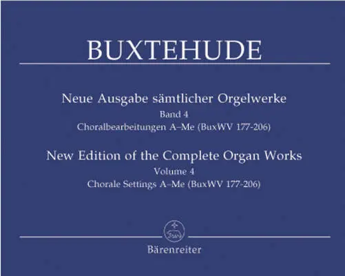 Baerenreiter Verlag - Complete Works, Volume 4 (Buxwv 177-206) - Buxtehude - Organ - Book