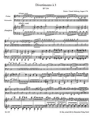 Piano Trios - Mozart - Performance Score, Set of Parts, Urtext Edition, Anthology - Piano Trio
