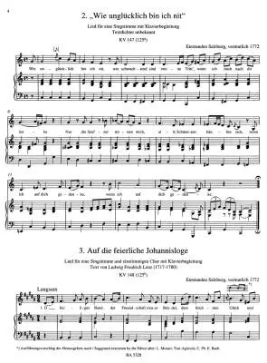 Complete Songs for Medium Voice - Mozart - Singing Score, Anthology, Urtext Edition