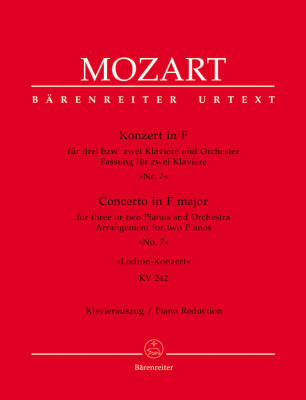 Concerto No. 7 in F Major K. 242 ''Lodron Concerto'' - Mozart - 2P4H - Book